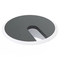 Powerdot genomföring, vitt, med svart dekorlock